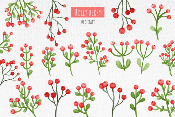 Download Watercolor Holly Berries - Watercolor holly berries Collection