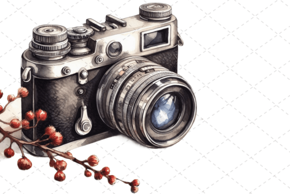 Download RetroSnap Watercolor Vintage Camera Art - Vintage camera Collection