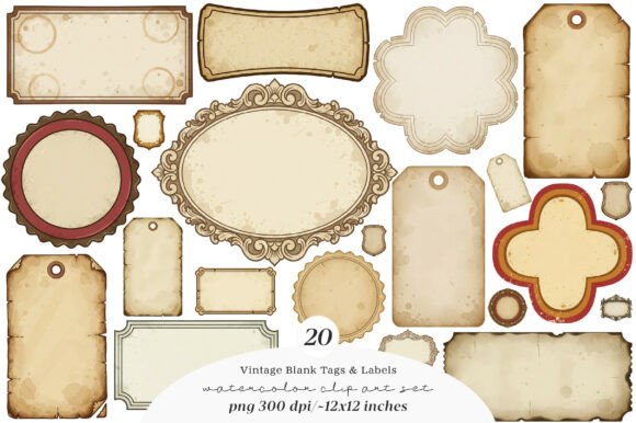 Download Vintage Blank Tags &amp; Labels, Printable - Print Collection