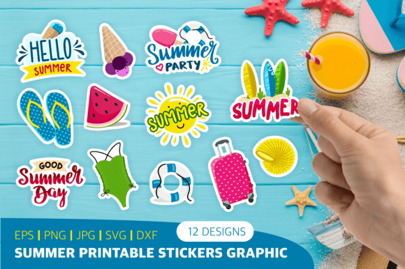 Download Summer Printable Stickers Graphic - Print Collection