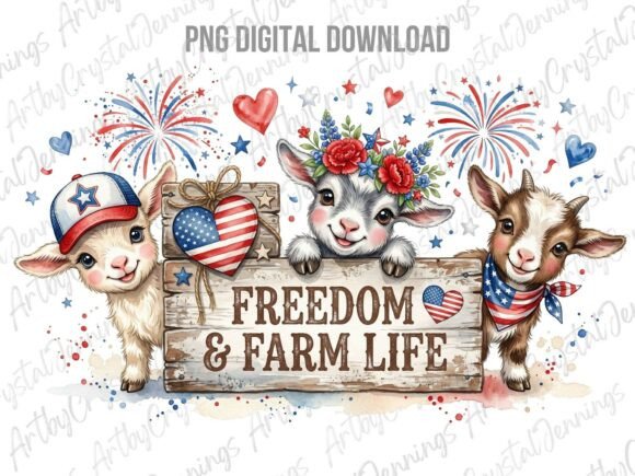 Download Patriotic Goats Freedom Farm Life PNG - Free Collection