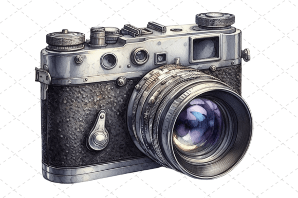 Download RetroSnap Watercolor Vintage Camera Art - Premium Resources