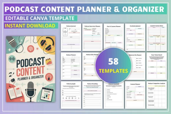 Download Podcast Content Planner &amp; Organizer - Planner Collection