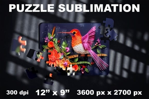 Download Flower Hummingbird Printable Puzzles - Print Collection