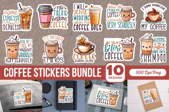 Download Coffee Printable Stickers Bundle - Print Collection