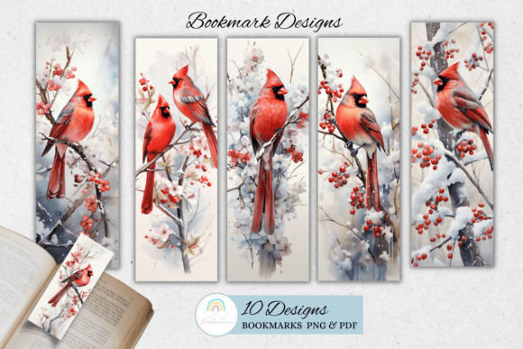 Download Winter Cardinal Bird Printable Bookmark - Print Collection