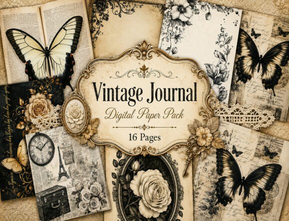 Download Vintage Botanical Junk Journal Pages - Junk journal Collection