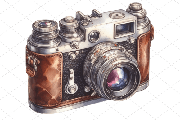 Download RetroSnap Watercolor Vintage Camera Art - Vintage camera Collection