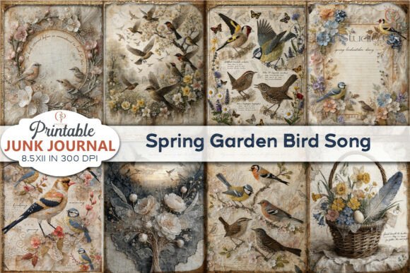 Download Spring Garden Bird Song Junk Journal - Junk journal Collection
