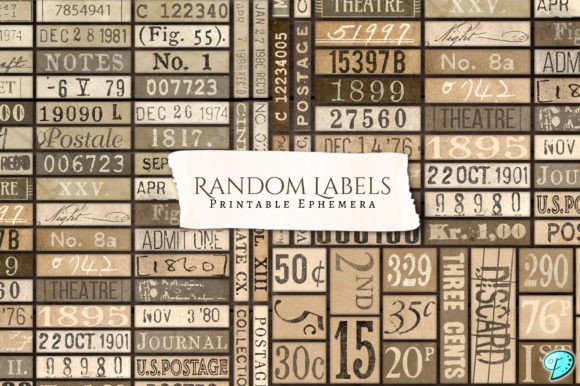 Download Random Labels Printable Ephemera - Print Collection